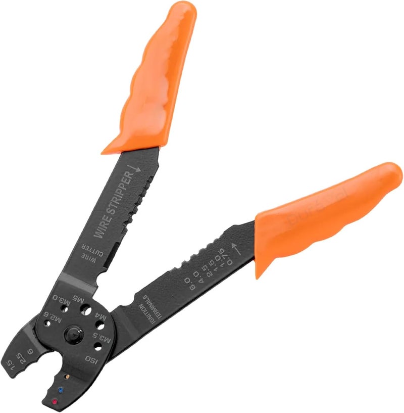 درافل أداة تجريد الأسلاك والضغط من دورافيل بمقبض مريح، أسود وبرتقالي - Image 4